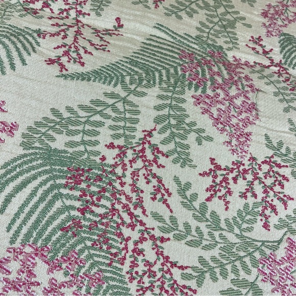 Upholstery Fabric-gold with ferns/flowers botanical design-uncut-6 yards-54” - Picture 8 of 9